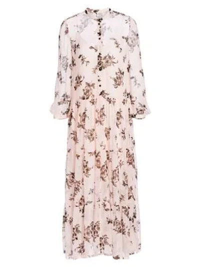 Shop Baum Und Pferdgarten Women's Romance & Rituals Aia Floral Dress In Peach Brown