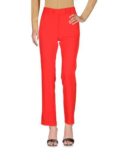 Msgm Woman Pants Red Size 6 Polyester In Red