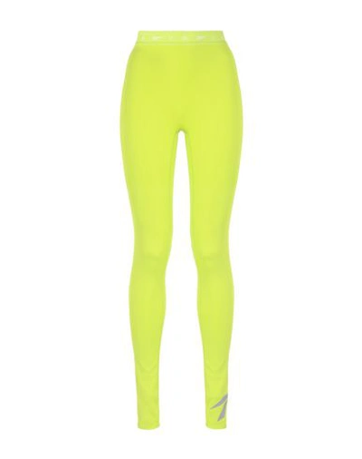 Shop Victoria Beckham Reebok X  Performance Tight Woman Leggings Acid Green Size L Polyester, Elastane