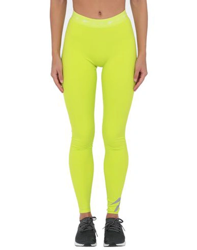 Shop Victoria Beckham Reebok X  Performance Tight Woman Leggings Acid Green Size L Polyester, Elastane