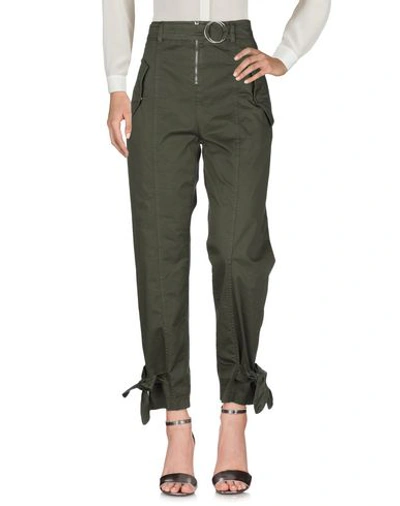 Shop Pinko Woman Pants Military Green Size 8 Cotton, Elastane