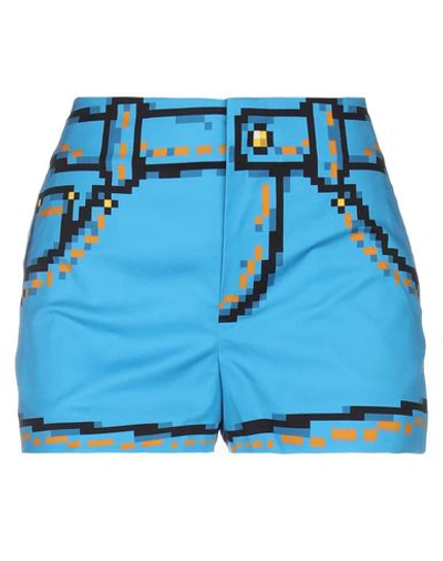 Shop Moschino Woman Shorts & Bermuda Shorts Azure Size 4 Cotton, Elastane In Blue