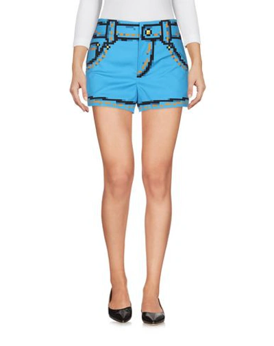 Shop Moschino Woman Shorts & Bermuda Shorts Azure Size 4 Cotton, Elastane In Blue