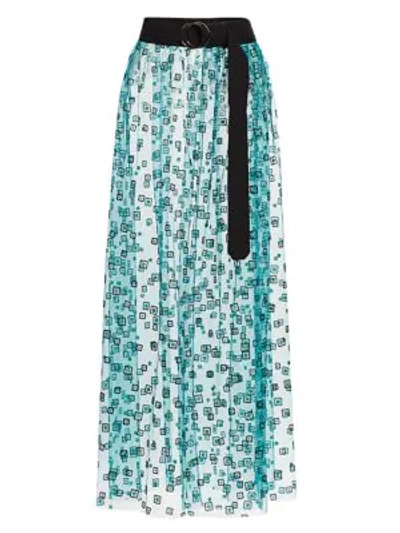 Shop Rachel Comey Fetes Frame Long Tulle Skirt In Teal