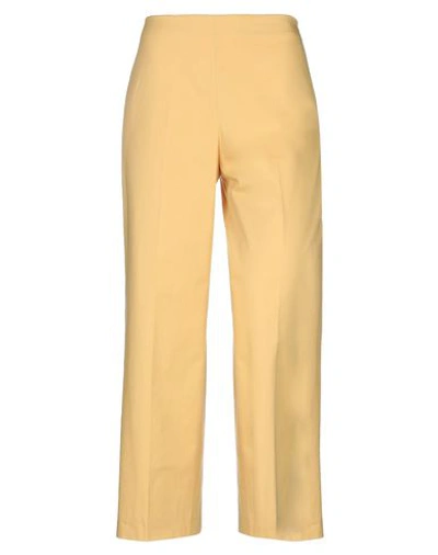 Shop Theory Woman Pants Yellow Size 8 Cotton, Elastane