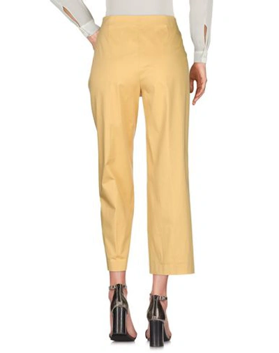 Shop Theory Woman Pants Yellow Size 8 Cotton, Elastane