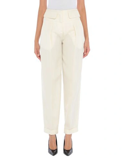 Shop Victoria Victoria Beckham Victoria, Victoria Beckham Woman Pants Ivory Size 8 Viscose, Linen In White