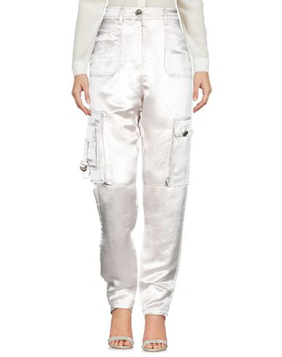 Shop Blumarine Woman Pants Light Grey Size 4 Linen, Silk