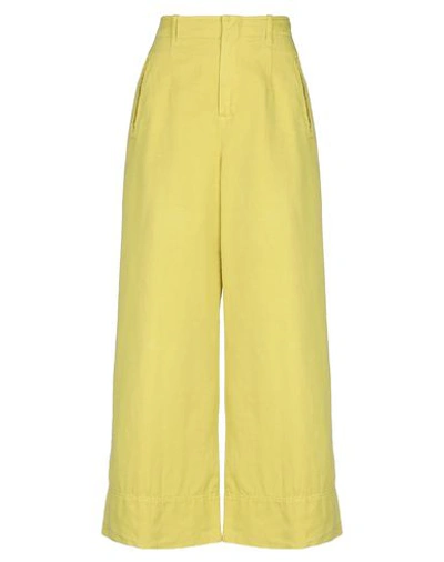 Shop Slowear Incotex Woman Pants Yellow Size 8 Cotton, Linen