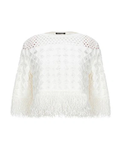 Shop Balmain Sweater In White