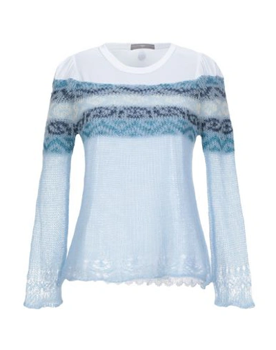 Shop High By Claire Campbell High Woman Sweater Azure Size S Mohair Wool, Polyamide, Wool In Blue