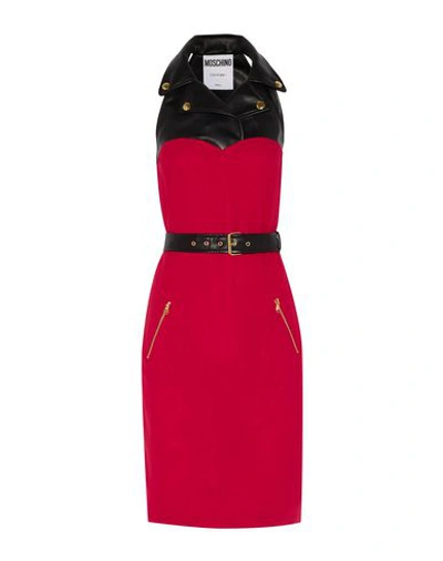 Shop Moschino Woman Midi Dress Red Size 8 Silk, Polyester, Polyurethane