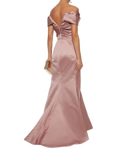 Shop Zac Posen Long Dresses In Pastel Pink