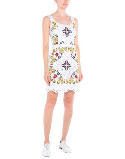 Shop Dolce & Gabbana Short Dresses In White