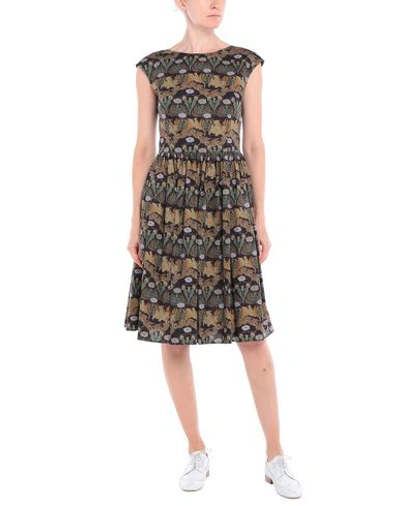 Shop Dolce & Gabbana Knee-length Dress In Khaki