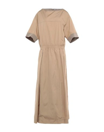 Shop Agnona Long Dress In Sand