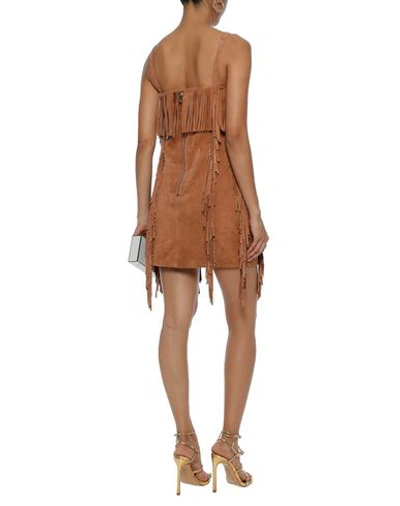 Shop Balmain Short Dress In Camel