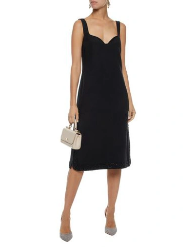 Shop Rochas Woman Midi Dress Black Size 4 Cotton, Viscose, Polyamide