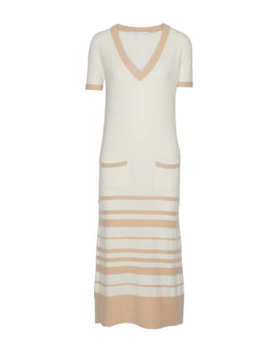 Shop Agnona Midi Dress In Ivory