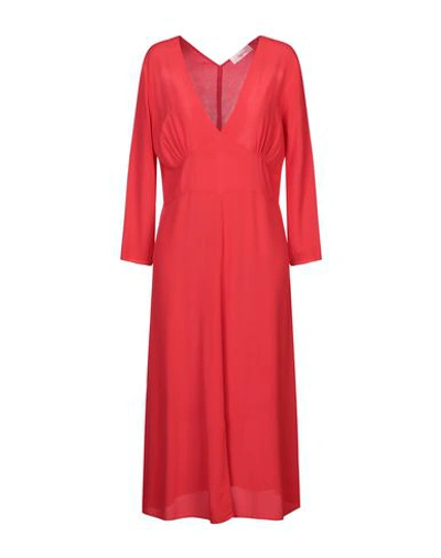 Shop Jucca Woman Midi Dress Red Size 6 Viscose