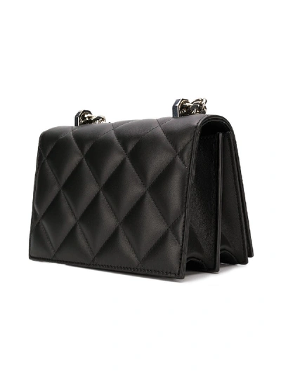 Shop Alexander Mcqueen Jewel Satchel Leather Shoulder Bag In Black