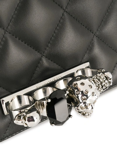 Shop Alexander Mcqueen Jewel Satchel Leather Shoulder Bag In Black