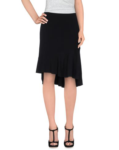 black cord knee length skirt