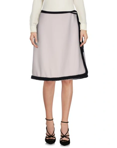 Shop Lanvin Knee Length Skirt In Light Grey
