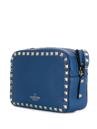 Shop Valentino Rockstud Leather Cross Body Bag In Blue