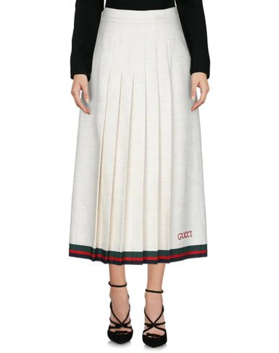 Shop Gucci Midi Skirts In Ivory