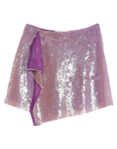 Shop Alberta Ferretti Woman Mini Skirt Lilac Size 8 Polyamide, Silk In Purple