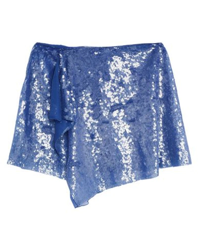 Shop Alberta Ferretti Woman Mini Skirt Midnight Blue Size 8 Polyamide, Silk