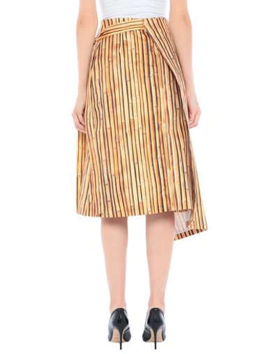 Shop A.w.a.k.e. Midi Skirts In Ocher