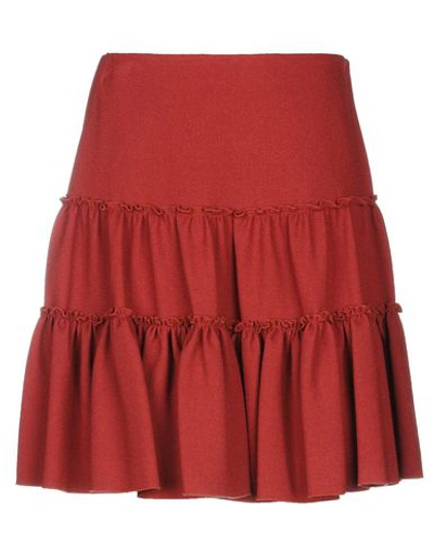 Shop Giambattista Valli Knee Length Skirt In Brick Red