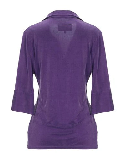 Shop Mm6 Maison Margiela Polo Shirts In Purple