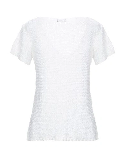 Shop Charlott Woman Sweater White Size M Viscose, Linen, Nylon