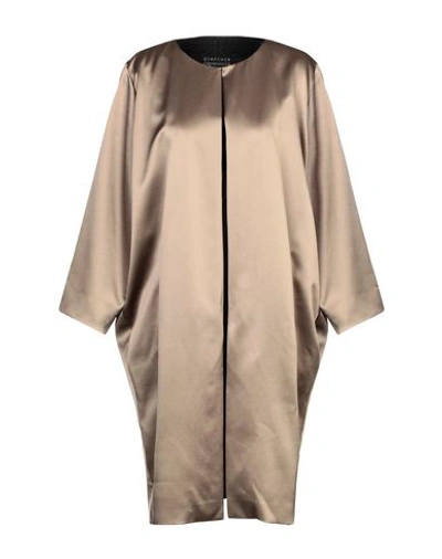 Shop Gianluca Capannolo Woman Overcoat & Trench Coat Khaki Size 4 Triacetate, Polyester In Beige
