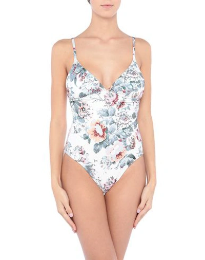 Shop Semicouture Woman One-piece Swimsuit Ivory Size 2 Polyester, Elastane, Polyamide In White