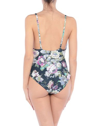 Shop Semicouture One-piece Swimsuits In Steel Grey