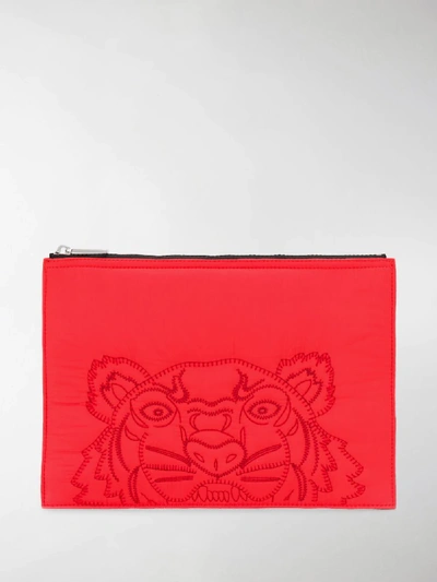 Shop Kenzo Tiger Clutch In Red