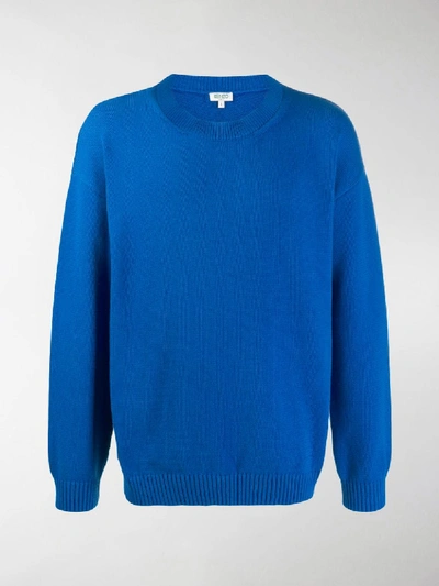 Shop Kenzo Knitted Crew-neck Jumper In Blue