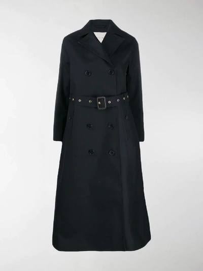 Shop Mackintosh Double Breasted Long Trench Coat In Black