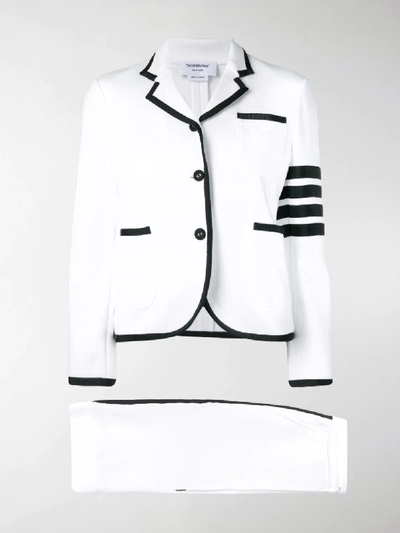 Shop Thom Browne 4-bar Loopback Jersey Suit In White