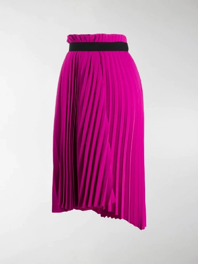 Shop Balenciaga Pleated Asymmetric Skirt In Purple