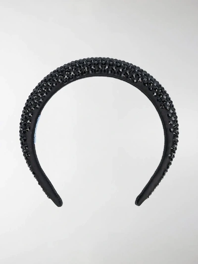 Shop Prada Embellished Headband In Black
