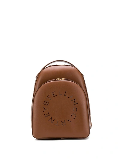 Shop Stella Mccartney Stella Perforated Logo Backpack In Brown