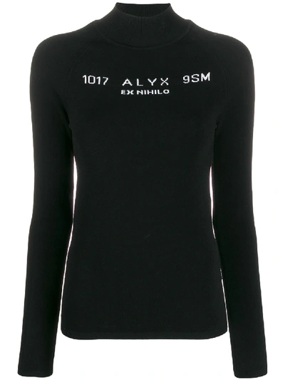 Shop Alyx Logo Knitted Roll Neck In Black