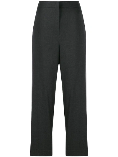 Shop Brunello Cucinelli Side Stripe Cropped Trousers In Grey