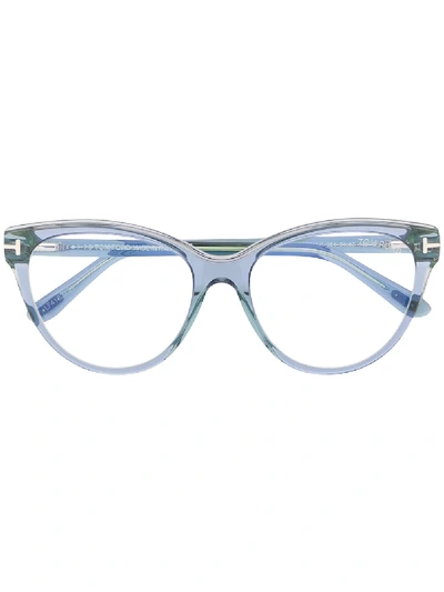 Shop Tom Ford Cat-eye Frame Glasses In Blue