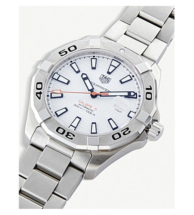 Shop Tag Heuer Way2013.ba0927 Aquaracer Stainless Steel Watch In Silver